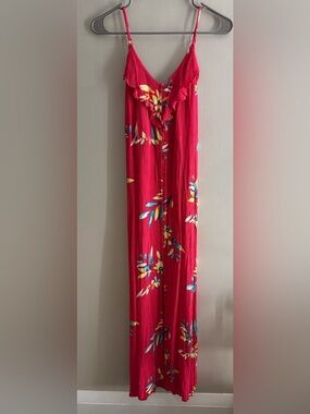 Express - Red Floral Maxi Dress